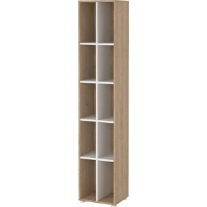 Tvilum Small Officeline Bogreol, 2x5 Rum, Eg/hvid