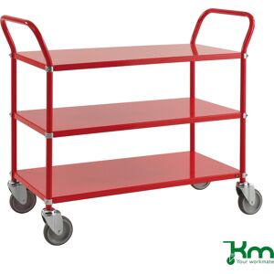 Kongamek Rullevogn 3 Hylder, 1070x450x940, 250 Kg, Rød Kongamek Rullevogn 3 Hylder, 1070x450x940, 250 Kg, Rød