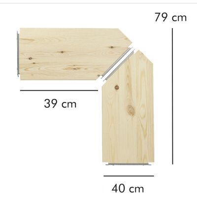 ABC Classic Abc Hjørnehylder, 2 Stk., 40 Cm, Natur ABC Classic Abc Hjørnehylder, 2 Stk., 40 Cm, Natur