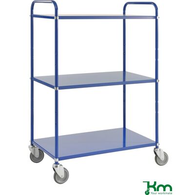 Kongamek Hyldevogn 3 Hylder, 980x585x1445, 250kg, Blå Kongamek Hyldevogn 3 Hylder, 980x585x1445, 250kg, Blå