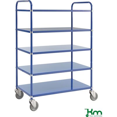 Kongamek Hyldevogn 5 Hylder, 980x585x1445mm, 250kg, Blå Kongamek Hyldevogn 5 Hylder, 980x585x1445mm, 250kg, Blå