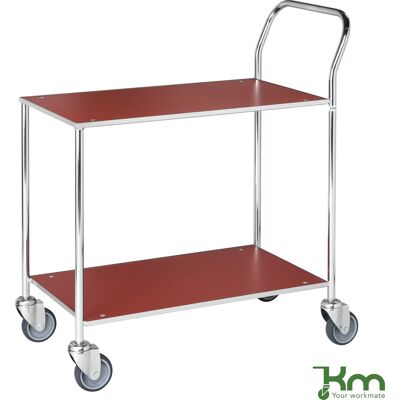 Kongamek Rullebord - 2 Hylder, 840x430x970, Galvanis/rød Kongamek Rullebord - 2 Hylder, 840x430x970, Galvanis/rød