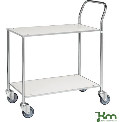 Kongamek Rullebord - 2 Hylder, 840x430x970, Galvanis/hvid Kongamek Rullebord - 2 Hylder, 840x430x970, Galvanis/hvid