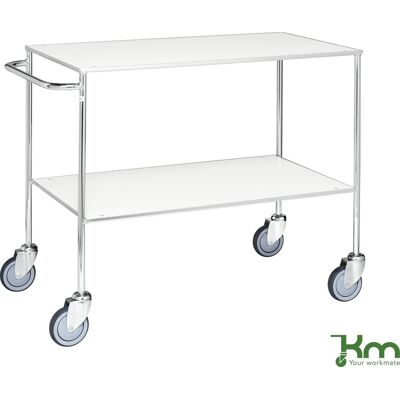 Kongamek Rullebord - 2 Hylder, 1000x580x850, Galvanis/hvid Kongamek Rullebord - 2 Hylder, 1000x580x850, Galvanis/hvid