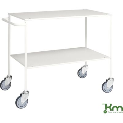Kongamek Rullebord - 2 Hylder, 1000x580x850, Hvid/hvid Kongamek Rullebord - 2 Hylder, 1000x580x850, Hvid/hvid