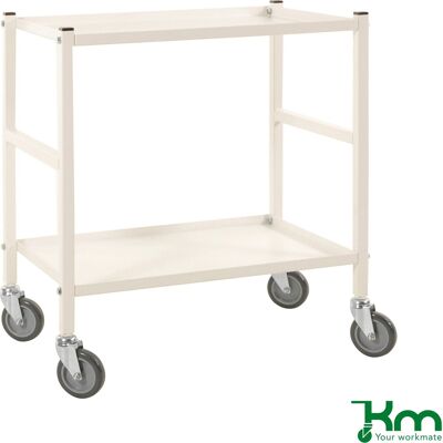 Kongamek Rullevogn, 2 Hylder, 670x415x760, 150 Kg, Hvid Kongamek Rullevogn, 2 Hylder, 670x415x760, 150 Kg, Hvid