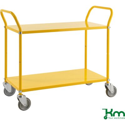 Kongamek Rullebord 2 Hylder, 1070x450x940, 250 Kg, Gul Kongamek Rullebord 2 Hylder, 1070x450x940, 250 Kg, Gul