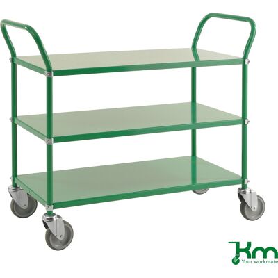 Kongamek Rullevogn 3 Hylder, 1070x450x940, 250 Kg, Grøn Kongamek Rullevogn 3 Hylder, 1070x450x940, 250 Kg, Grøn