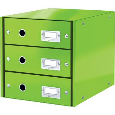 Leitz Click & Store Skuffekabinet 3 Rum Grøn Leitz Click & Store Skuffekabinet 3 Rum Grøn