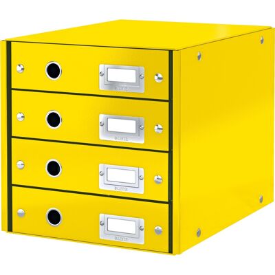 Leitz Click & Store Skuffekabinet 4 Rum Gul Leitz Click & Store Skuffekabinet 4 Rum Gul