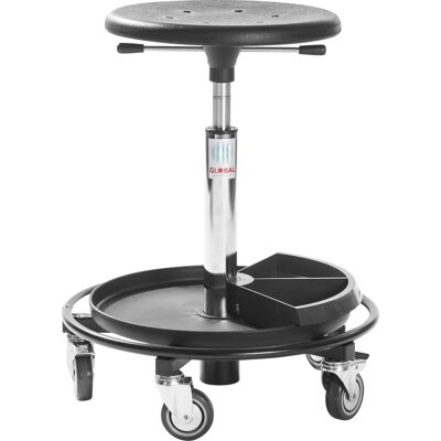 Global Montørstol, Sort, 55-81 Cm, Fodring, Værktøjsbakke Global Montørstol, Sort, 55-81 Cm, Fodring, Værktøjsbakke
