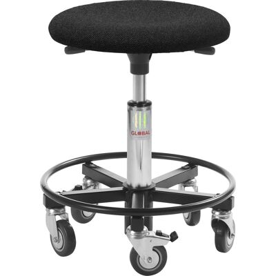 Global Montørstol, Sort, Uldstof, 41-54 Cm, Fodring Global Montørstol, Sort, Uldstof, 41-54 Cm, Fodring