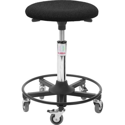 Global Montørstol, Sort, Uldstof, 58-84 Cm, Fodring Global Montørstol, Sort, Uldstof, 58-84 Cm, Fodring