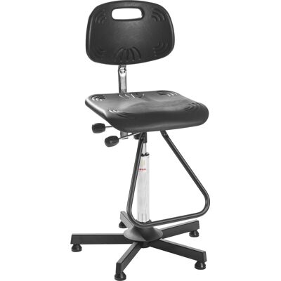Global Classic Arbejdsstol, Sort, Pu, 64-90 Cm, Fodbøjle Global Classic Arbejdsstol, Sort, Pu, 64-90 Cm, Fodbøjle