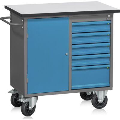 WFI Værkstedsvogn M/5 Skuffer+1 Skab, 105x105x65cm WFI Værkstedsvogn M/5 Skuffer+1 Skab, 105x105x65cm