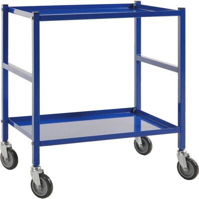 Kongamek Rullevogn, 2 Hylder, 670x415x760, 150 Kg, Blå Kongamek Rullevogn, 2 Hylder, 670x415x760, 150 Kg, Blå