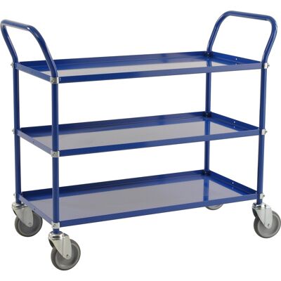 Kongamek Rullevogn 3 Hylder, 1070x450x940, 250 Kg, Blå Kongamek Rullevogn 3 Hylder, 1070x450x940, 250 Kg, Blå