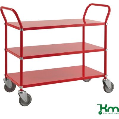 Kongamek Rullevogn 3 Hylder, 1070x450x940, 250 Kg, Rød Kongamek Rullevogn 3 Hylder, 1070x450x940, 250 Kg, Rød