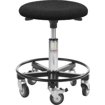 Global Montørstol, Sort, Uldstof, 41-54 Cm, Fodring Global Montørstol, Sort, Uldstof, 41-54 Cm, Fodring