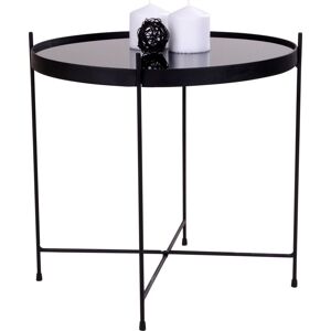 Lomax Latte Coffee Table, Sort Stål M/ Glasplade