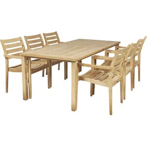 Mandalay Cambridge Havebord L.200 Cm + 6 York Stole, Teak