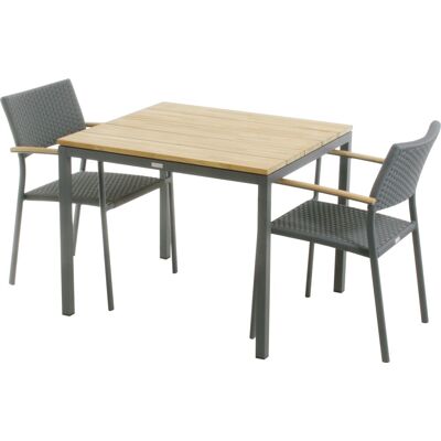 Mandalay Toscana Havebord L.82 Cm + 2 Siena, Antracit Mandalay Toscana Havebord L.82 Cm + 2 Siena, Antracit
