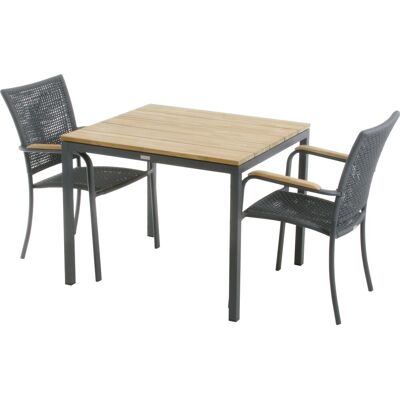 Mandalay Toscana Havebord L.82 Cm + 2 Ravello, Antracit Mandalay Toscana Havebord L.82 Cm + 2 Ravello, Antracit