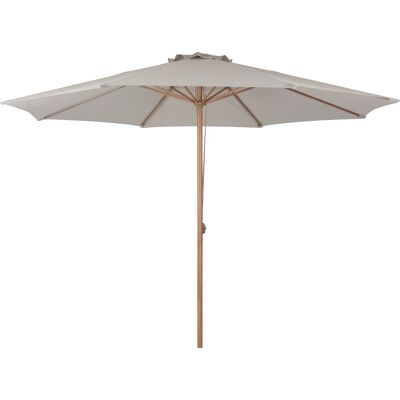 Outfit Frank Parasol M/snoretræk Ø3,5m, Teak/beige Outfit Frank Parasol M/snoretræk Ø3,5m, Teak/beige