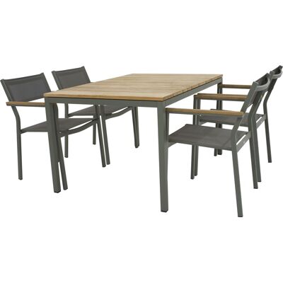 Mandalay Toscana Havebord L.132 Cm + 4 Elba, Olivengrøn Mandalay Toscana Havebord L.132 Cm + 4 Elba, Olivengrøn