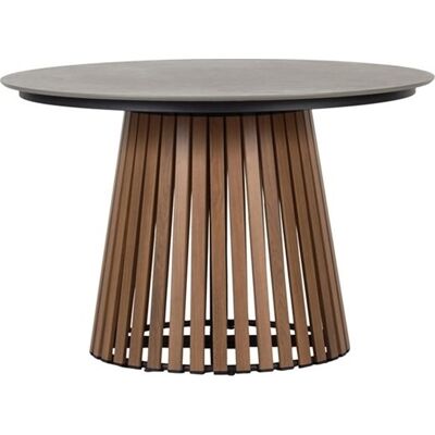 Envy Max Havebord Ø115 Cm, Metal/kompofit, Grå/teak Envy Max Havebord Ø115 Cm, Metal/kompofit, Grå/teak