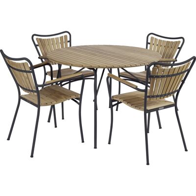 Mandalay Magnolia Havebord Ø110+4 Marguerit Stole, Antracit Mandalay Magnolia Havebord Ø110+4 Marguerit Stole, Antracit