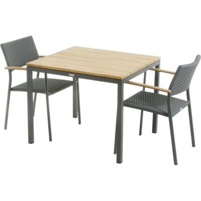 Mandalay Toscana Havebord L.82 Cm + 2 Siena, Antracit Mandalay Toscana Havebord L.82 Cm + 2 Siena, Antracit