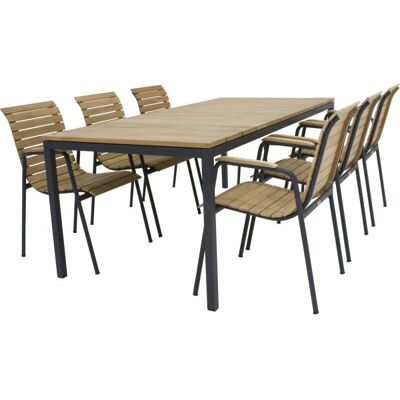 Mandalay Toscana Havebord L.197 Cm + 6 Bellevue, Antracit Mandalay Toscana Havebord L.197 Cm + 6 Bellevue, Antracit