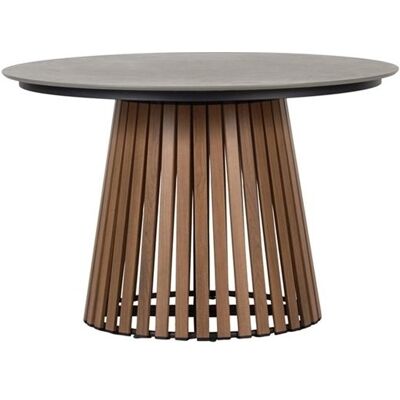 Envy Max Havebord Ø115 Cm, Metal/kompofit, Grå/teak Envy Max Havebord Ø115 Cm, Metal/kompofit, Grå/teak