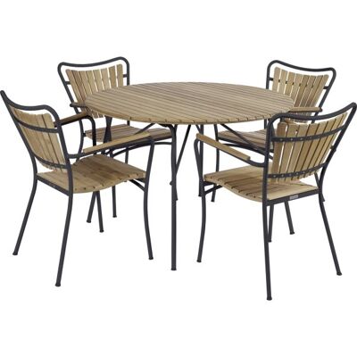 Mandalay Magnolia Havebord Ø110+4 Marguerit Stole, Antracit Mandalay Magnolia Havebord Ø110+4 Marguerit Stole, Antracit