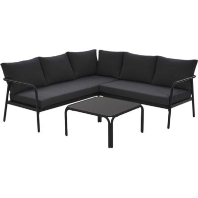 Envy Olga Hjørnesofa M/hynder Og Bord, Sort Envy Olga Hjørnesofa M/hynder Og Bord, Sort
