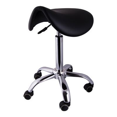No-Name Sadelstol Med Hjul, Sort Pu, 58-77 Cm No-Name Sadelstol Med Hjul, Sort Pu, 58-77 Cm