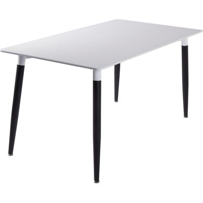 Scandi Room Mødebord 140x80 Cm, Hvidt M/ Sort Metal Stel Scandi Room Mødebord 140x80 Cm, Hvidt M/ Sort Metal Stel