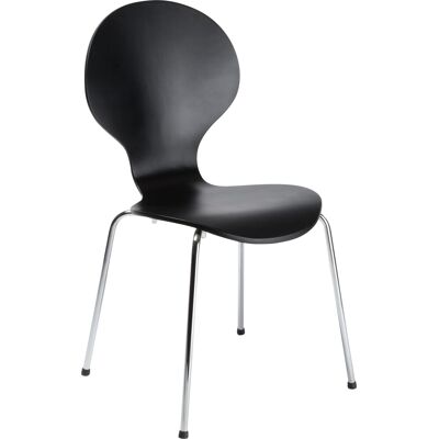 Scandi Comfort Kantinestol Sort Med Krom Stel Scandi Comfort Kantinestol Sort Med Krom Stel
