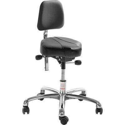 Global Gamma Sadelstol, Sort, Kunstlæder, 60-79cm, Ryglæn Global Gamma Sadelstol, Sort, Kunstlæder, 60-79cm, Ryglæn