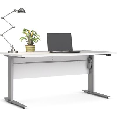 Budgetline Hæve-Sænkebord, 150x80cm, Hvid/alu Budgetline Hæve-Sænkebord, 150x80cm, Hvid/alu