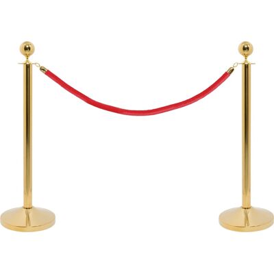 Securit Afspærringssæt Lux M/ Rødt Reb - Startsæt, Guld Securit Afspærringssæt Lux M/ Rødt Reb - Startsæt, Guld