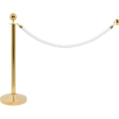 Securit Afspærringssæt Lux M/ Hvidt Reb - Vægsæt, Guld Securit Afspærringssæt Lux M/ Hvidt Reb - Vægsæt, Guld