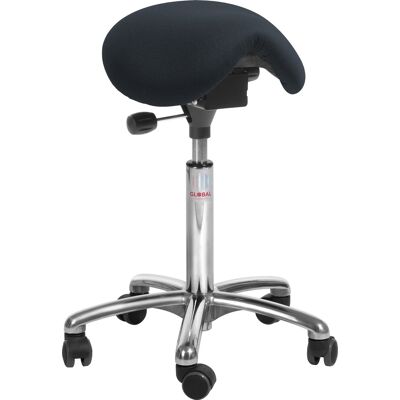 Global Mini Sadelstol, Sort, Stof, 60-79 Cm, Alu Global Mini Sadelstol, Sort, Stof, 60-79 Cm, Alu