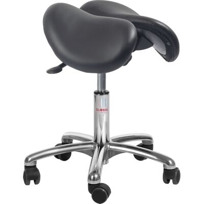 Global Echo Sadelstol, Sort, Læder, 45-58 Cm, Alu Global Echo Sadelstol, Sort, Læder, 45-58 Cm, Alu