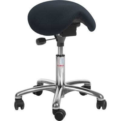 Global Mini Sadelstol, Sort, Stof, 51-64 Cm, Alu Global Mini Sadelstol, Sort, Stof, 51-64 Cm, Alu