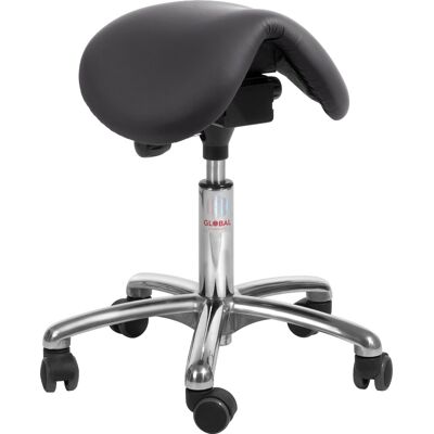 Global Dalton Sadelstol, Sort, Kunstlæder, 51-64 Cm, Alu Global Dalton Sadelstol, Sort, Kunstlæder, 51-64 Cm, Alu