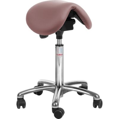 Global Dalton Sadelstol, Rosa, Kunstlæder, 60-79 Cm, Alu Global Dalton Sadelstol, Rosa, Kunstlæder, 60-79 Cm, Alu