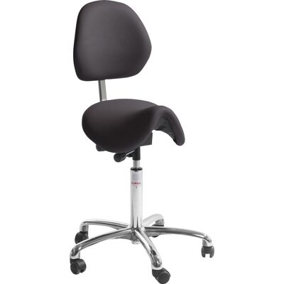 Global Dalton Sadelstol, Sort, K.Læder, 60-79cm, Ryglæn Global Dalton Sadelstol, Sort, K.Læder, 60-79cm, Ryglæn