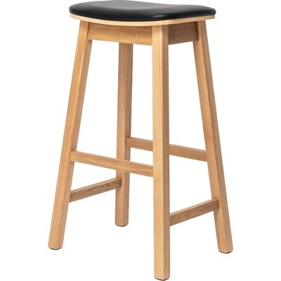 Nordicline Barstol, Eg, Polstret, Natur/sort, H75 Nordicline Barstol, Eg, Polstret, Natur/sort, H75